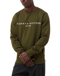 Tommy Hilfiger - Fleece Sweatshirt Embroidered Logo Pullover Crew Neck Jumper - Lyst