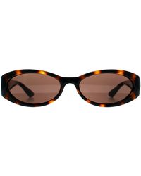 Gucci - Oval Shiny Dark Havana Gg1660S - Lyst