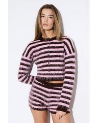 MissPap - Brushed Stripe Crew Cardigan Co-Ord - Lyst
