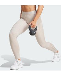 adidas - Hyperglam Full-Length Emboss Leggings - Lyst