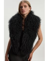 Karen Millen - Mongolian Wool Scarf - Lyst