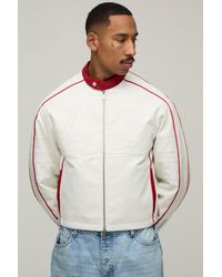 BoohooMAN - Boxy Fit Embossed Ofcl Moto Jacket - Lyst