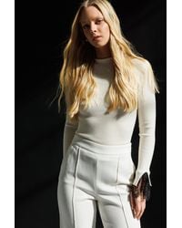 MixRay - Slim Fit Ribbed Knit Sweater With Crew Neck - Lyst