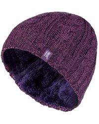 Heat Holders - Thermal Fleece Lined Cable Knit Winter Hat - Lyst