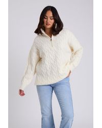 Urban Bliss - Cable Zip Neck Jumper - Lyst
