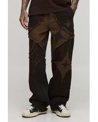 BoohooMAN - Tall Diamond Applique Relaxed Fit Jeans - Lyst