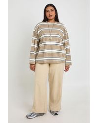 Boohoo - Plus Peached Pleated Wide Leg Trouser - Lyst