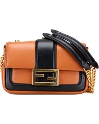 Fendi - Pre-Owned Mini Bicolor Nappa Apolo Chain Baguette Shoulder Bag - Lyst