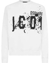 DSquared² - Icon Splash Cool Fit Crew Neck Sweatshirt Cotton - Lyst