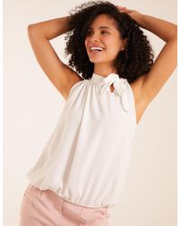 Blue Vanilla - Pussybow Sleeveless Top - Lyst