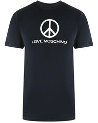 Moschino - Love Peace Logo T-Shirt Cotton - Lyst