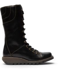 Fly London - Leather Lace-Up Combat Ankle Boots- Ster768 - Lyst