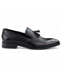 Infinity Leather - Tassel Moccasin Loafers Smart Slip-On Dress Shoes Faux Leather - Lyst