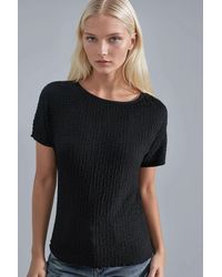 Hiccup - Textured Crew Neck Blouse - Lyst