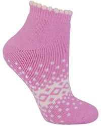 Sock Snob - Ladies Thermal Low Cut Wool Non Slip Ankle Slipper Socks - Lyst