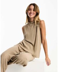 Vero Moda - Plisse Sleeveless Top Co-ord - Lyst