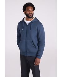Mountain Warehouse - 'Dalton' Hoodie With Zip Closure Borg Lined Casual Cosy Jumper Cotton - Lyst