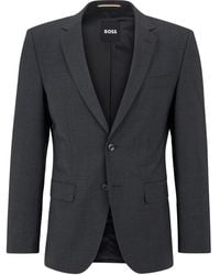 BOSS - Solid Patterned Flap Pocket Suit Jacket - Lyst