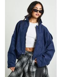 Boohoo - Faux Suede Bomber Jacket - Lyst