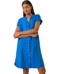 Roman - Linen Mix Shift Dress - Lyst