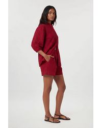 Karen Millen - Cotton Broderie Woven Short Sleeve Blouse - Lyst