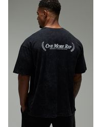 BoohooMAN - One More Rep Oversized Washed T-Shirt - Lyst