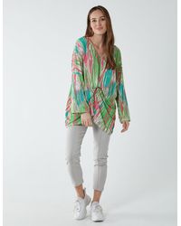 Blue Vanilla - Twist Front Abstract Long Sleeve Top - Lyst