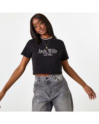 Jack Wills - Eccleston Crop T-shirt Cotton - Lyst