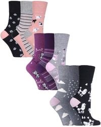 Gentle Grip - 9 Pair Multipack Ladies Cotton Crew Non Elastic Socks - Lyst