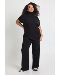 Boohoo - Plus Asymmetric Flowing Cape Top And Trouser Lounge Set - Lyst