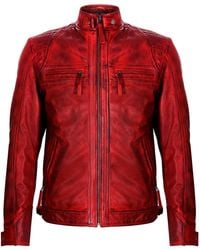 Infinity Leather - Rock Racing Quilted Biker Jacket - Lyst