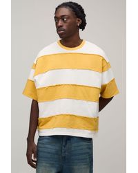 BoohooMAN - Oversized Boxy Distressed Short Sleeve T-Shirt - Lyst