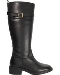 Dune - Tilbi Leather Buckle Detail Knee High Boots - Lyst