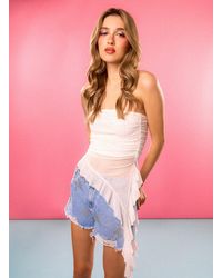 Pink Vanilla - Star Embellished Denim Shorts - Lyst