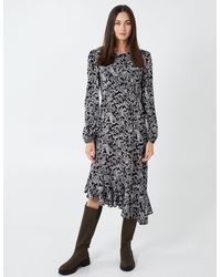 Blue Vanilla - Paisley Long Sleeve Asymmetric Midi Dress - Lyst