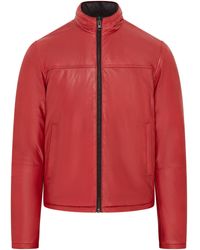 Infinity Leather - Reversible Bomber Jacket - Lyst