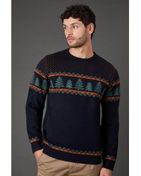 MAINE - Christmas Tree Crew Neck Knitted Jumper - Lyst