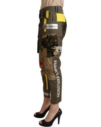 Dolce & Gabbana - Camouflage Cargo Broek Voor Dames - Lyst