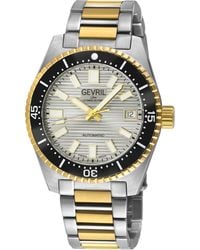 Gevril - Atlantic Avenue 316L Stainless Steel Case, Ceramic Bezel, Embossed Dial, Two Toned Ss/Ipyg Bracelet - Lyst
