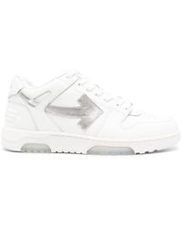 Off-White c/o Virgil Abloh - Out Of Office Leren Sneakers In Wit/zilver - Lyst