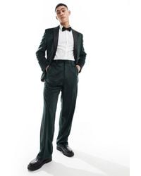 ASOS - Wide Leg Velvet Tuxedo Suit Trouser - Lyst