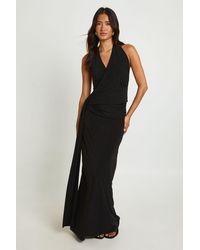 Boohoo - Drape Front Low Back Maxi Dress - Lyst