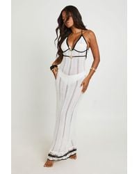 Boohoo - Beach Crochet Starfish Trim Strappy Maxi Dress - Lyst