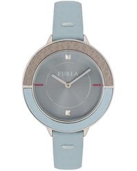 Furla - Club Round Watch 34 Mm + Beze Azzurro B - Lyst