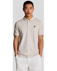 Lyle & Scott - Men's Lyle And Scott Rally Tipped Polo Shirt In Beige - Lyst