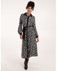 Blue Vanilla - Contrast Midi Shirt Belted Dress - Lyst