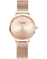 Victoria Hyde London - Watch Metropolitan Crystal Mesh, Rosegold - Lyst
