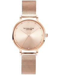 Victoria Hyde London - Watch Metropolitan Crystal Mesh, Rosegold - Lyst