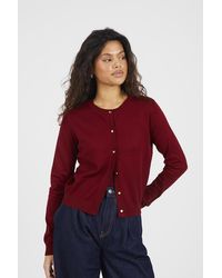 Brave Soul - Crew Neck Cardigan With Metallic Buttons - Lyst