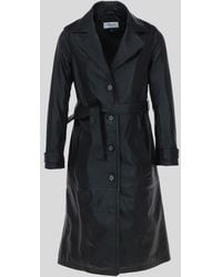 Ashwood Leather - Elegant Longline Genuine Trench Coat With Waist Tie - Lyst